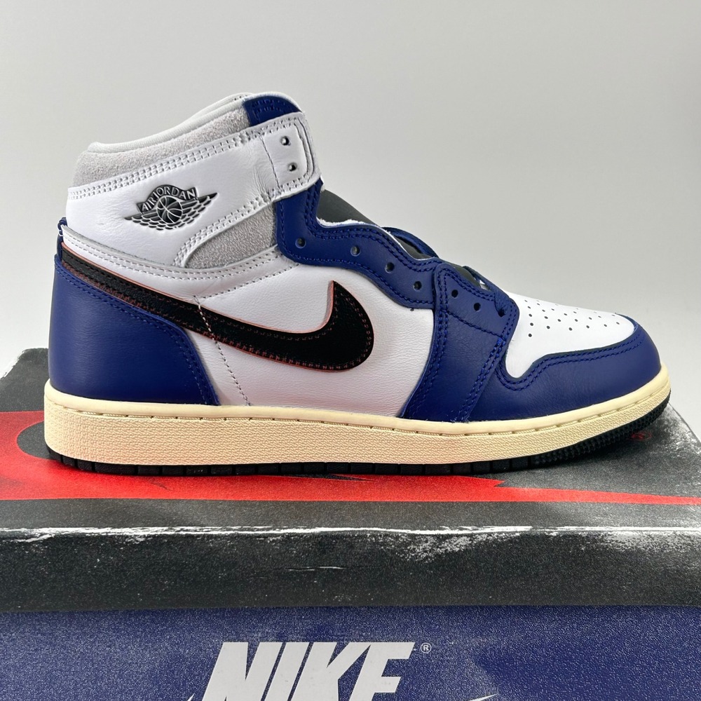 Jordan Air Jordan 1 Retro High OG Men Storm Blue White Leather New Damaged Box